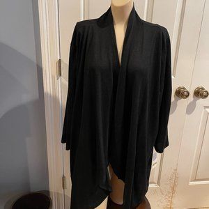 NWT black cardigan!  Flattering length  with draped front and 3/4 sleeves